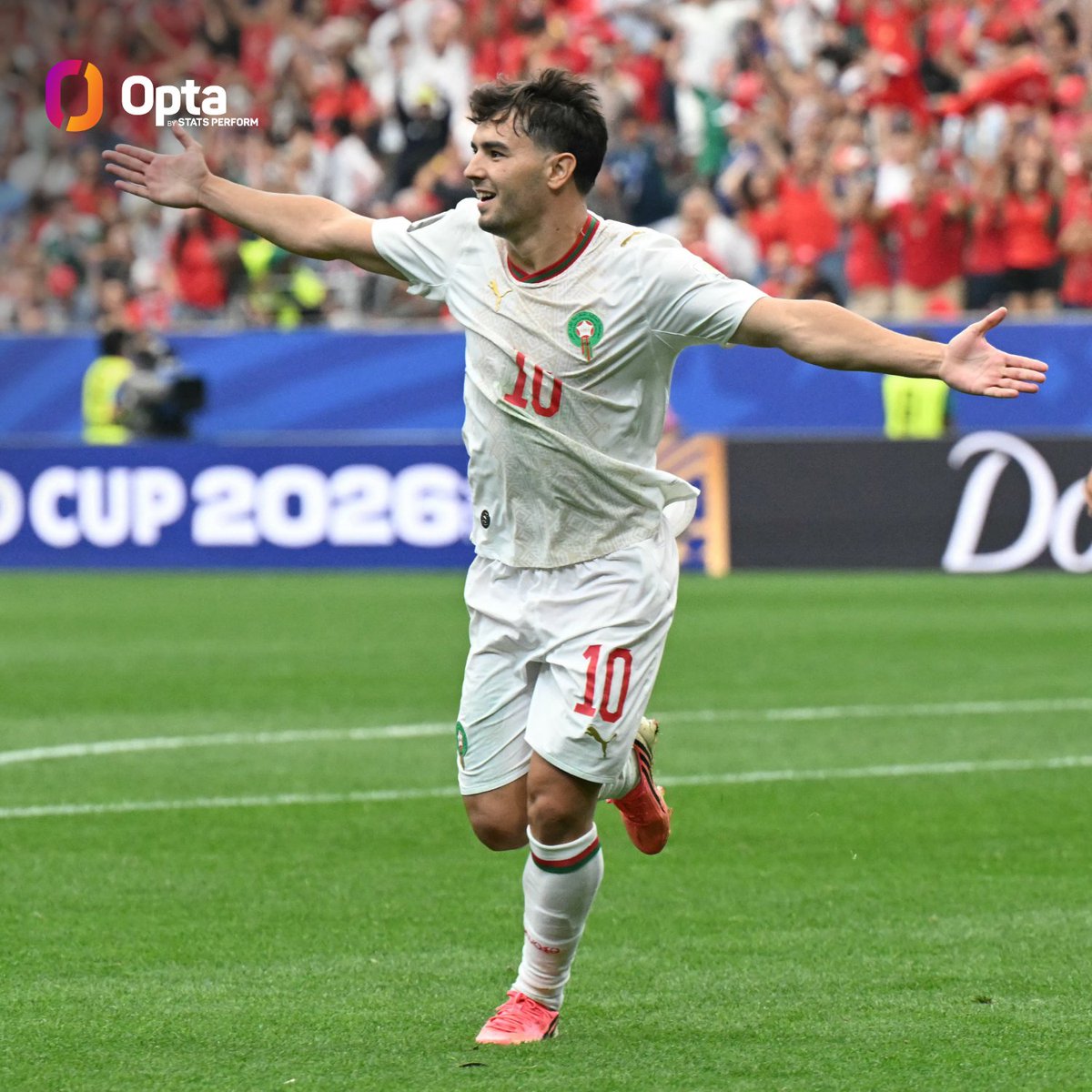 OptaJoe's tweet photo. 4 - Brahim Díaz now has the most assists of any African player in FIFA World Cup history (4).

🇲🇦 Record-breaker. https://t.co/FPVk1ehLi9