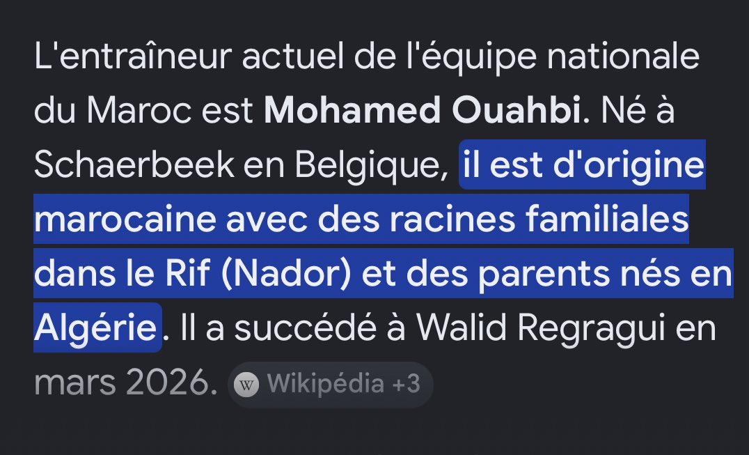 zikpek_off's tweet photo. @ActuFoot_ entraîneur du maroc c’est un Algerien d’origine https://t.co/YClOO1gKec