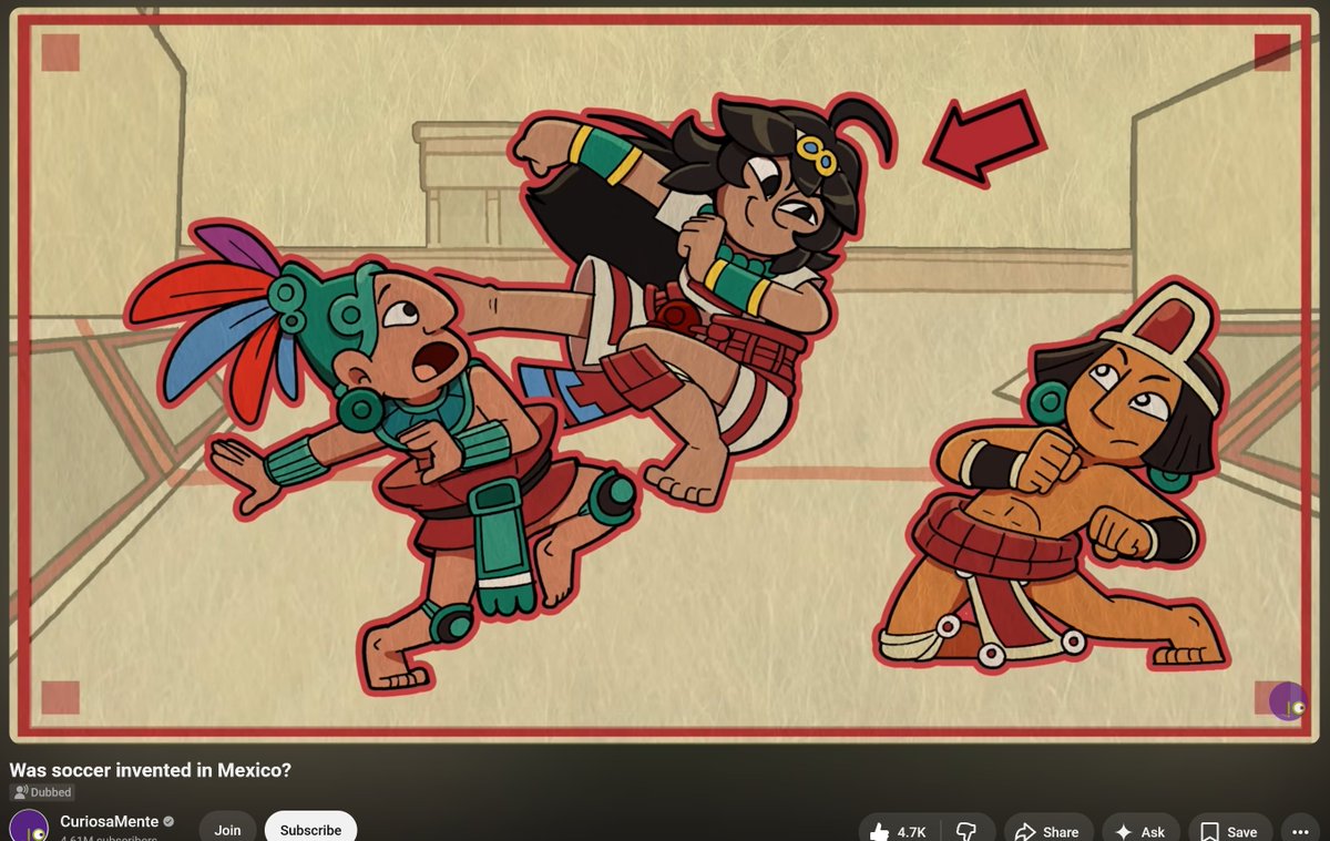 Itzcacalotl's tweet photo. Watching this ball game video, and what's that?! A Donají cameo?!
Thank you so much for the little nod, @Checomal!
Donají would probably have an entire collection of yellow and red cards though.🟥 https://t.co/do0o8rB8cN