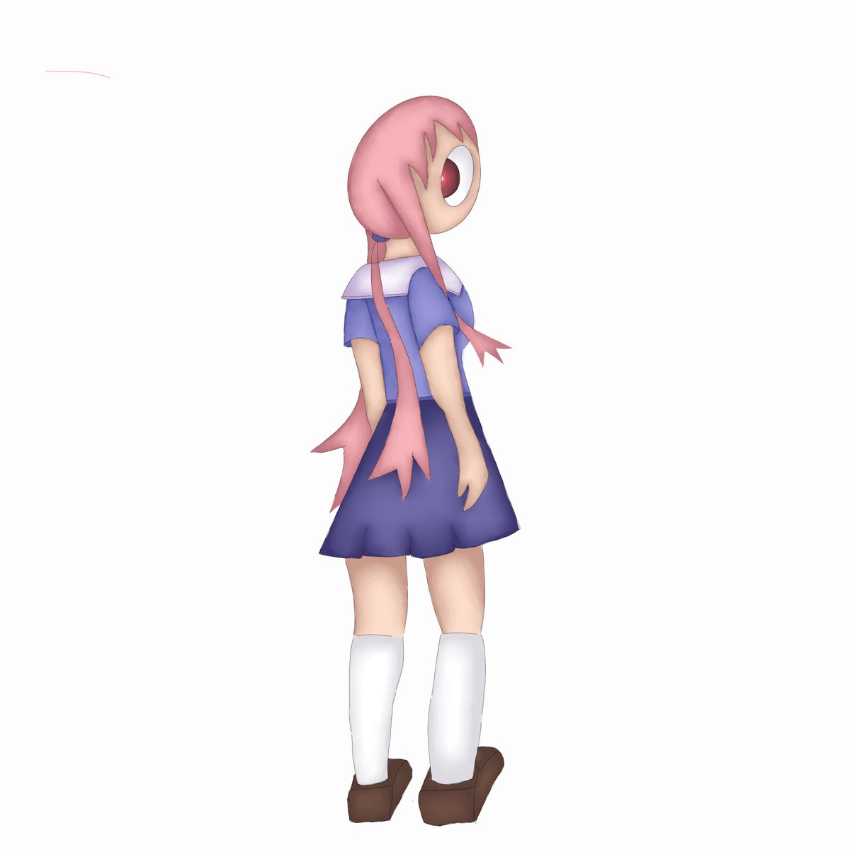 edenXQT's tweet photo. I was practicing and playing around like blending and ended up drawling Yuno from Future Diary https://t.co/o4FEnUAIqy