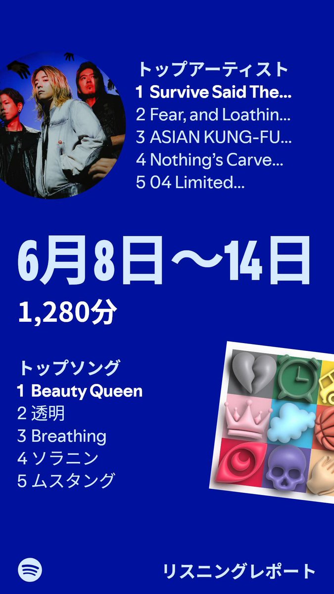n_Mayt7i's tweet photo. 自分の記録用📖
サバプロのBeauty Queenが大好きすぎてずっと聴いてた6月でした☔️ https://t.co/nZddpn1kWG