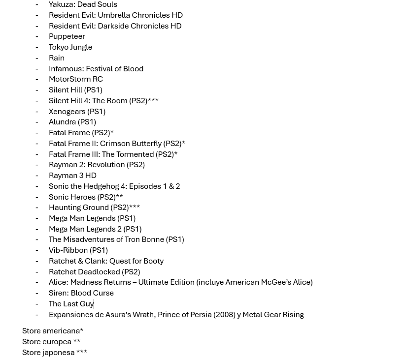 Deacon_PS5's tweet photo. Recuerden que hay juegos que se perderán o se volverán MUY difíciles de conseguir una vez que la Store de PS3 cierre, así que les dejo una pequeña lista de lo que sugiero que compren (si les interesa tener la licencia legal) antes de la inminente clausura.

Si se les ocurre alguno más, agradecería que lo mencionasen.