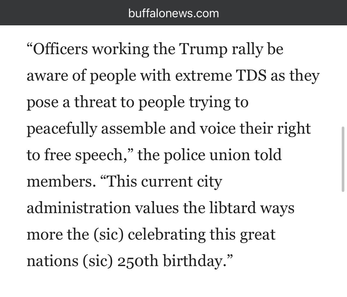 JDale_Shoemaker's tweet photo. Some bold rhetoric from the Buffalo police union, which is attempting to negotiate a new contract with the city: https://t.co/8WiUfsJY1O