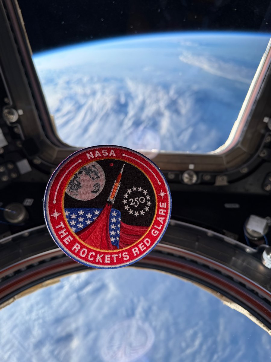 Astro_Jessica's tweet photo. Happy 250th Birthday to the United States of America, from all of us on the @Space_Station and at @NASA!  Wishing all a safe and celebratory 4th of July. https://t.co/0MBRC943oA