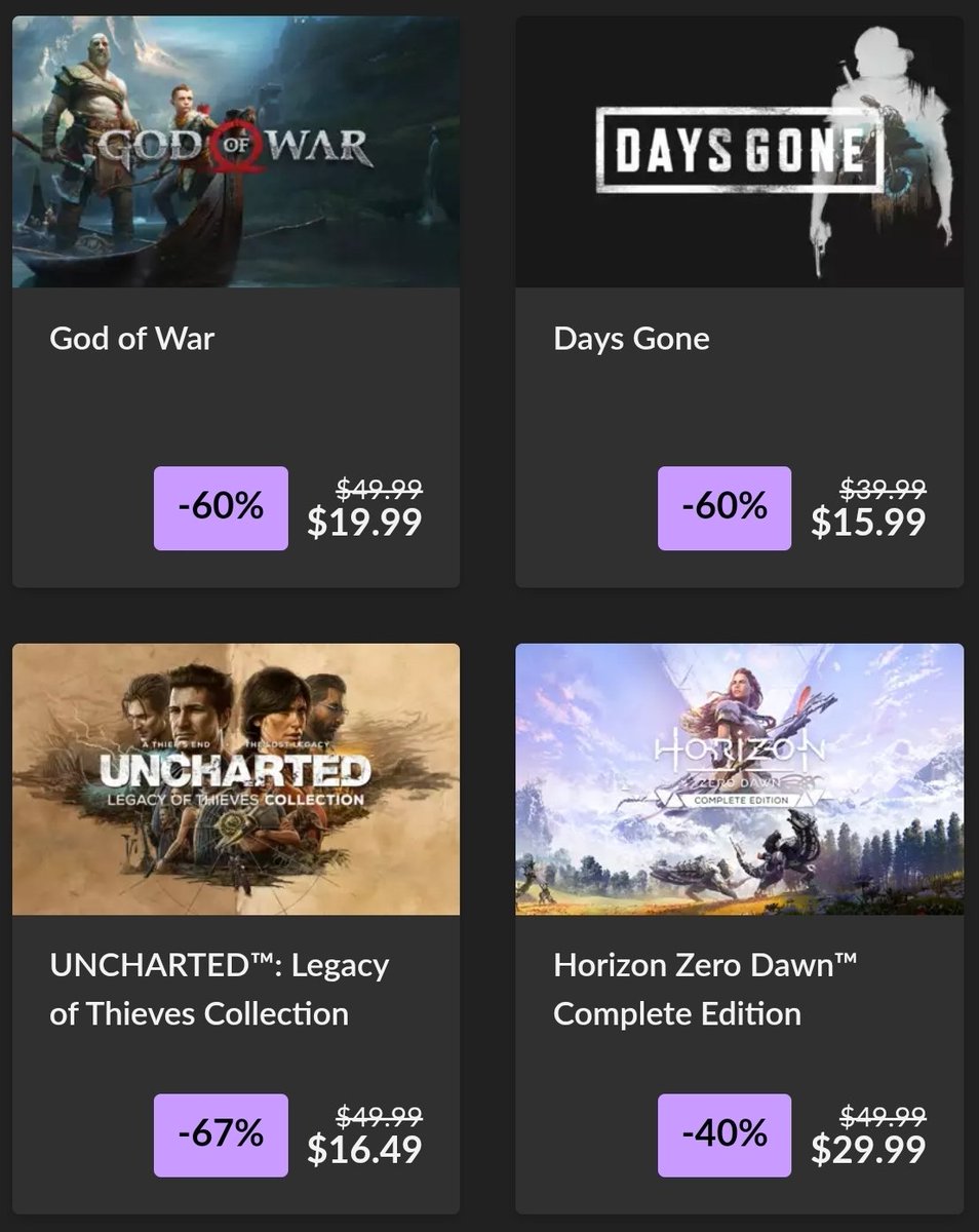 BlooHook's tweet photo. Speaking of all digital

GOG's Summer Sale is currently in effect. Offering you DRM free Playstation games that you actually own and can play for years to come on any PC, new or old

Get your copies today!

#DigitalOwnership https://t.co/RXvw9BYQXP