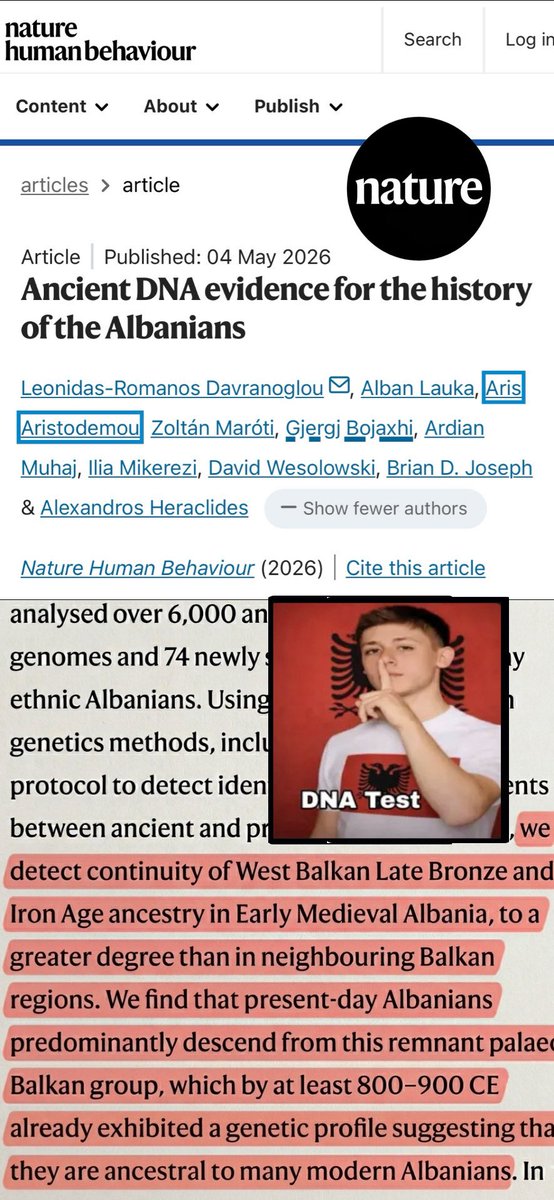 Vegeta86_'s tweet photo. @G7uQ40F6VP1Rv2U @LordMedaur He participated in research published in nature meanwhile you remain a random x troller from Anatolia gupsyland crying under Albanian post😂😂😂 https://t.co/PITaQVDw3D