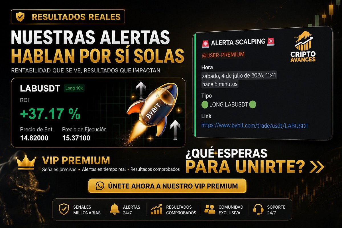CriptoAvances's tweet photo. 🔥 LOS RESULTADOS HABLAN POR SÍ SOLOS.
Mientras otros buscan oportunidades, nuestra comunidad VIP Premium ya las está operando con alertas en tiempo real.
¿Qué esperas para unirte? 👉🏻https://t.co/DNhRvMLNoo
#CriptoAvances #Trading #Scalping #Bitcoin #Bybit #Crypto #VIPPremium https://t.co/o15dYKHyc9