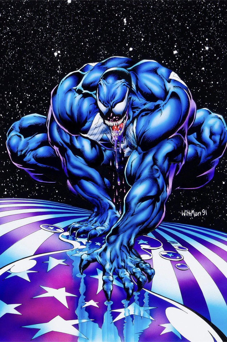 thevenomsite's tweet photo. Wizard Magazine #9 cover by Bart Sears (1991) featuring Venom

Happy 4th https://t.co/t4HHprXLbO