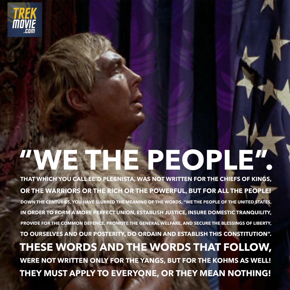 TrekMovie's tweet photo. "They must apply to everyone, or they mean nothing!"

Happy Independence Day https://t.co/55lNn0ipDx
