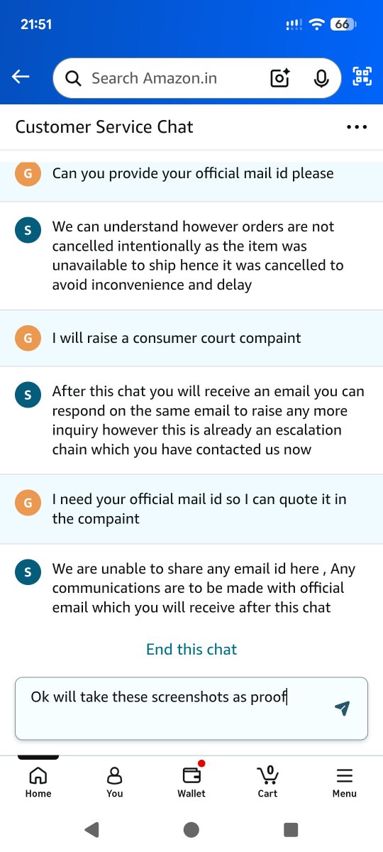 Edricus's tweet photo. @jagograhakjago @PralhadJoshiOfc @blvermaup @Nimu_Bambhaniya @inidhikhare @PIB_India @mygovindia @PMOIndia @nch1915 @amazonIN Screenshots from customer care chat which was available only after a tweet. Same option is not available on app. Such kind of pathetic support offered by @amazonIN. #INDvsENG #ConsumerRights #JagoGrahakJago https://t.co/cLtx69rcqf