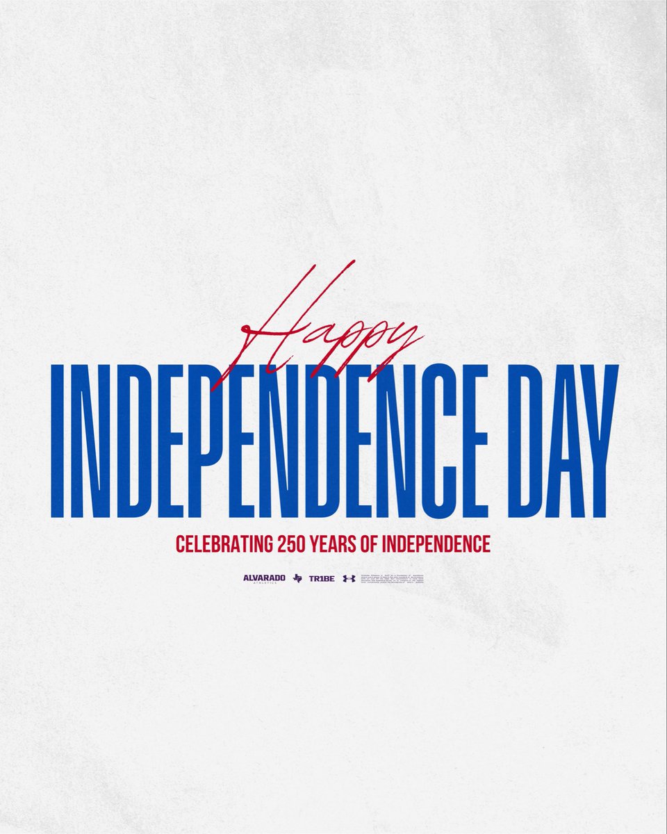 AlvaradoSports1's tweet photo. Happy Independence Day! 

#TR1BE #AlvaradoExcellence https://t.co/zOzthD465D