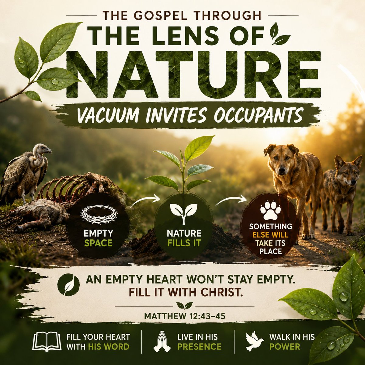 NaturePeak's tweet photo. Empty but not Safe.

The Gospel through the lens of Nature. 

STOP WILDLIFE KILLING AND HABITAT DESTRUCTION.

#nature
#faith
#conservation https://t.co/SpivnyWyIj