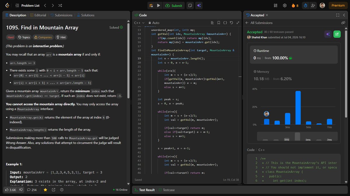 shahidx_05's tweet photo. Day 484 of #1001DaysOfCode
✅ 4 DSA problems 
✅ 7 Codeforces problems
✅ LeetCode Biweekly https://t.co/5nkTkFsNqZ