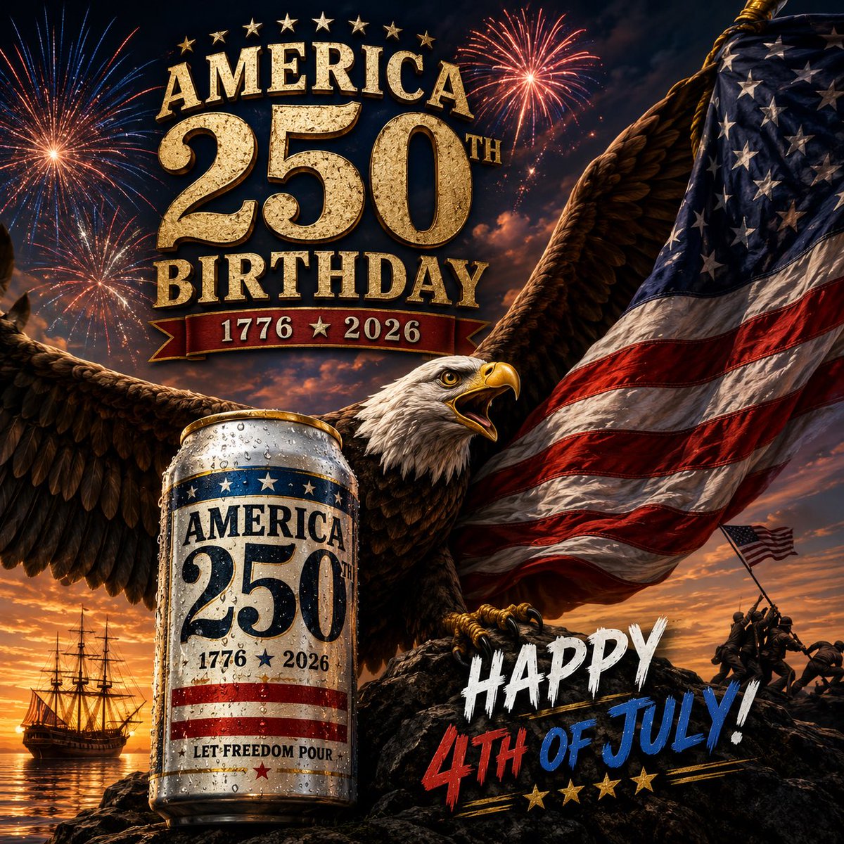 FamusJJ's tweet photo. Happy Birthday America! Love this country and its Freedoms that we get to enjoy! Happy 4th of July to everyone else that is celebrating today! Be safe and have a great time! https://t.co/dbljf1eLfy