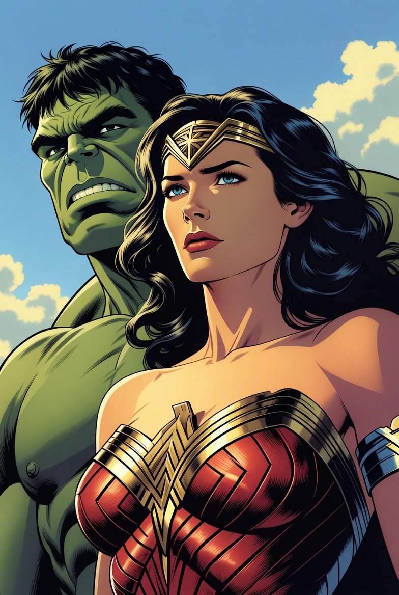 Shruti_k001's tweet photo. #wonderwoman #hulk #comics #art https://t.co/1SSYmUcGKp