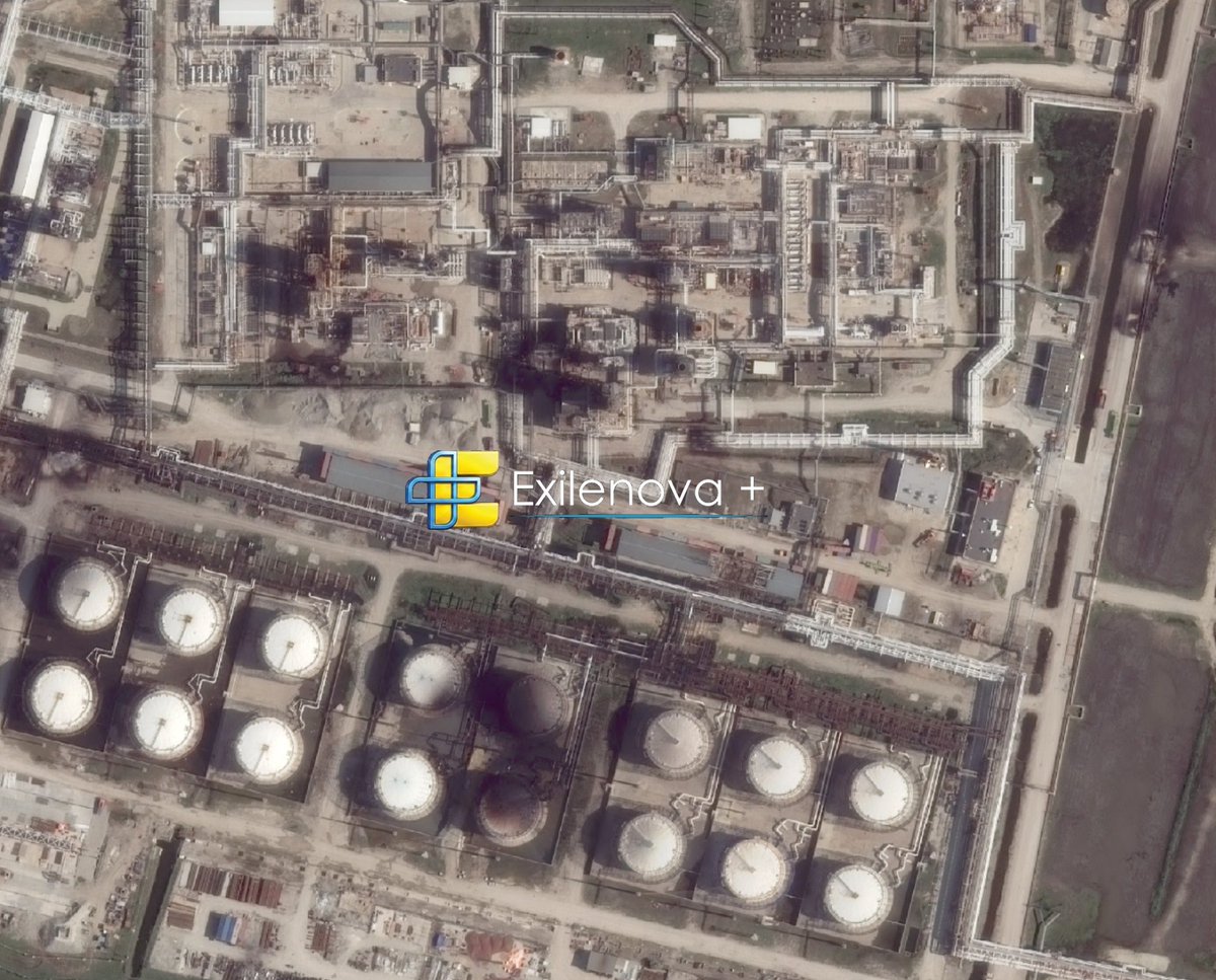 LetsArmUKR's tweet photo. Another refinery in Krasnodar Territory just got turned into a smoking crater, and the satellite shots from Exilenova+ don't lie: at least 17 storage tanks destroyed, a couple more leaking like sieves, two full AVT distillation units wrecked, pipelines burned to slag, and horizontal tanks full of finished product turned into bonfires. Slaviansk-EKO was processing 100-105k barrels a day, almost 9 percent of the entire Southern Federal District's refining capacity. That is not some peripheral depot. That is fuel for occupied Crimea, for Black Sea logistics, for the entire southern rear that keeps the orc machine rolling west.

Every time one of these plants goes offline it forces Moscow to reroute through facilities already patched up from previous strikes or sitting in scheduled maintenance. The system has no slack left. Their own z-bloggers are quietly admitting the math: Ukrainian long-range strikes are compounding faster than the Kremlin can repair or replace. By the end of 2026 that strike capacity is projected to grow two to five times. Operational-level logistics across the south will be burning on a weekly schedule, and the bridge to Crimea will become a very expensive parking lot for scrap metal.

This is not random fireworks. This is the deliberate attrition of an imperial economy that cannot sustain a long war once its refining backbone is systematically dismantled. Moscow's only remaining card is to keep feeding fresh meat into the grinder and hope the West loses nerve before the cash runs out. That hope is looking thinner every month.

The useful idiots in Washington and Berlin who still mutter about "escalation" or "negotiated settlement" should study the balance sheet. Every ton of refining capacity we remove is money taken directly out of the Kremlin's war budget. It is cheaper than sending another brigade of European conscripts east in five years when the next neighbor gets tested. Ukraine is doing the demolition work, absorbing the casualties, and developing the very weapons that will defend the entire eastern flank once we scale them.

The Kremlin cannot stop. Putin cannot demobilize a million men and expect them to go home quietly asking what the slaughter was for. Only battlefield defeat ends the cycle. Every new strike like Slaviansk-EKO brings that defeat one refinery closer. Keep hitting them until the only thing left to refine is their own imperial delusions.