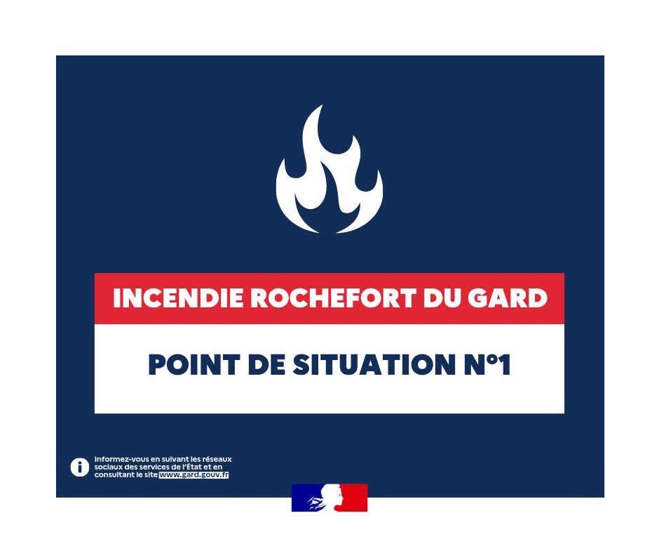 Prefet30's tweet photo. #Incendie 🔥 L'incendie en cours à #RochefortDuGard est à présent fixé, il a parcouru 40 ha. 

🚒 200 pompiers sont mobilisés et renforcés par des effectifs du Vaucluse, de l'Hérault, des Bouches-du-Rhône et des moyens nationaux. 

La Sécurité civile a engagé 8 avions (7 canadairs et 1 DASH) qui ont réalisés près de 90 largages. 

Les services de l’État sont mobilisés en cellule de crise.

Découvrez le point de situation : https://t.co/BNJTWDAWJo