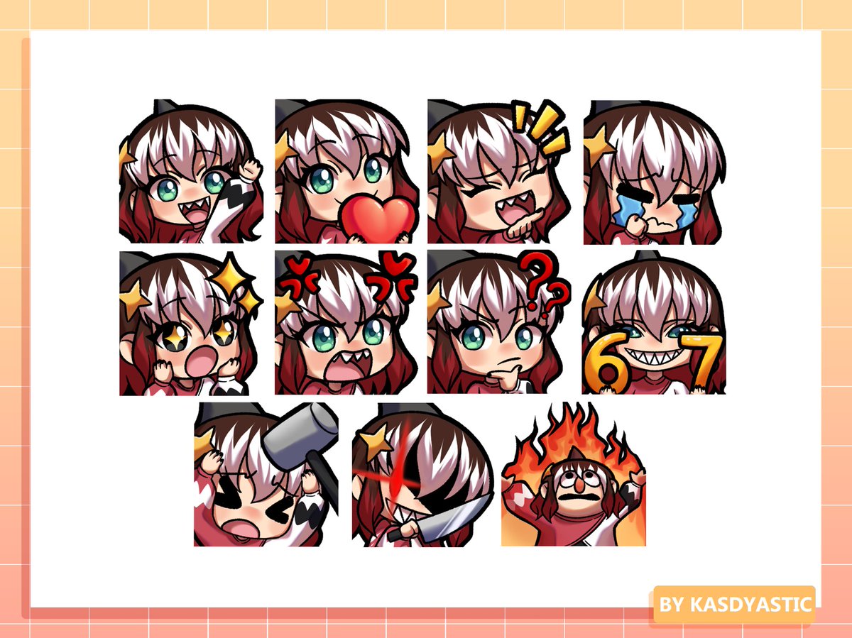 Kasdyastic's tweet photo. Compartilhando aqui (finalmente) meus emotes que fiz pro meu canal na twitch. 
Dito isso, também estou abrindo comissões de emotes agora!
Caso tenha interesse em algum serviço, só mandar dm!

❤️ Preços: https://t.co/4GtUdlTEg8

#emotes #twitchemotes https://t.co/BkaFmGMutx