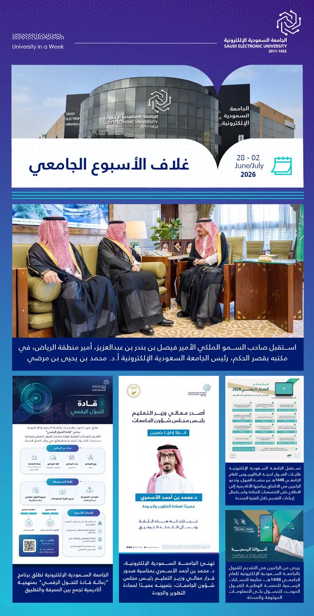 Saudi_EUni's tweet photo. غلاف الأسبوع الجامعي في 
الجامعة السعودية الإلكترونية https://t.co/PCHBNFS2dt