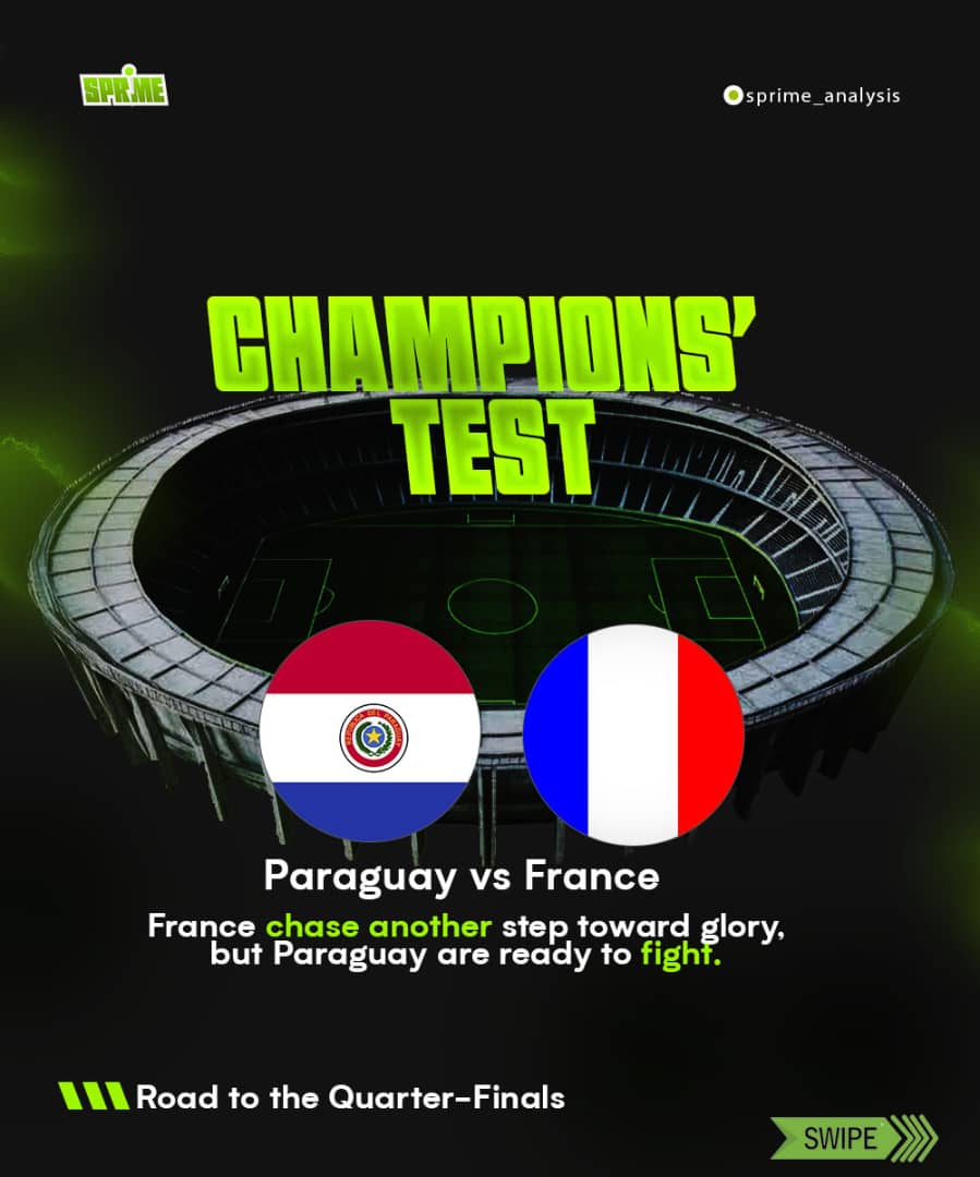 Sprime_Analysis's tweet photo. MATCHDAY | WORLD CUP 2026
🕕 6 PM WAT
 🇨🇦 Canada vs Morocco 🇲🇦

🕙 10 PM WAT
 🇵🇾 Paraguay vs France 🇫🇷
Two matches. Two opportunities to make a statement.

Which game are you watching tonight?
#Sprime #WorldCup2026 https://t.co/CnbgeI1UnQ