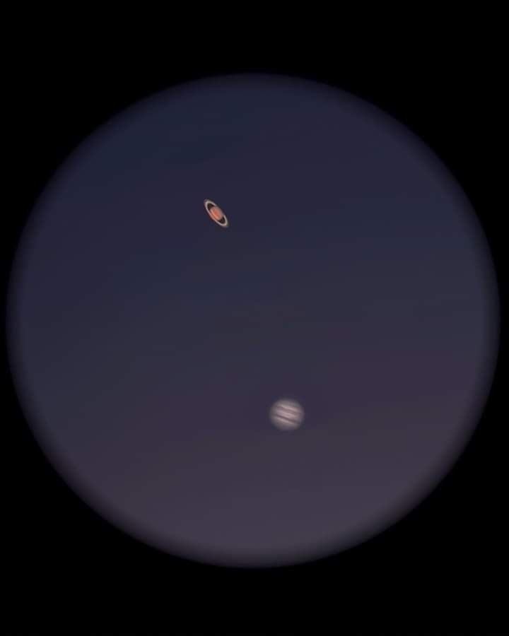 spacevibex's tweet photo. Saturn and Jupiter https://t.co/epVQOUM0FJ
