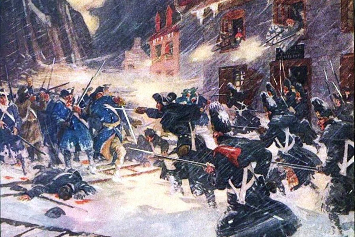 CatholicCanuck9's tweet photo. In honour of the 4th of July, let’s remember one of the Continental Army’s less successful adventures: the Battle of Quebec, 1775.

When Anglos and French alike bore arms together to defend Quebec City and keep Canada free from revolution.

Montgomery fell. Arnold was wounded. Quebec held.
