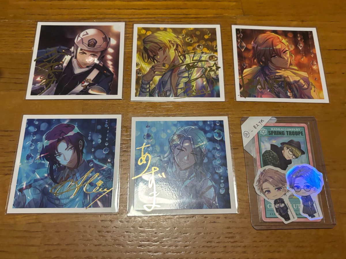 _82yn's tweet photo. 【交換】A3! ましコレ 春夏 秋冬 過去弾 vol.11

譲)真澄、千景、一成、☆万里、十座、左京、東

求)
箔:密、太一>ガイ
N:開花後至2>その他リプ

☆は箔纏めて優先
郵送又は大阪、難波手渡し
姉分含むお取引
引用元にお声掛けくださいませ。 https://t.co/qBUjWVsYMR