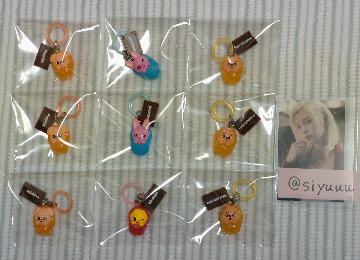 siyuuu's tweet photo. 【交換】StrayKids SKZOO スキズ めじるしチャーム めじるしアクセサリー　ソロキャンプ ガチャ ガシャポン

譲:
🐶パピーム×３
🐿️ハンクオッカ×３
🐷🐰トゥエッキ×２
ポガリ🐥

求:
🐰リービット
🐺ウルフチャン

郵送での交換希望です。おまとめだと助かります！
お気軽にお声がけください。 https://t.co/5TJTQp7XsR