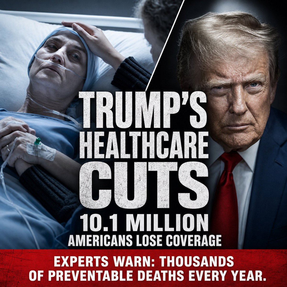 🚨 10.1 MILLION AMERICANS COULD LOSE THEIR HEALTH INSURANCE. Trump’s ...