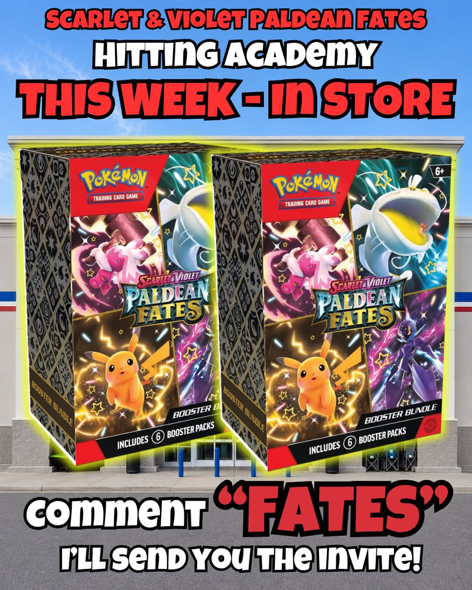 ExoticzCooks's tweet photo. 🚨 Academy Sports Pokémon Restock This Week? Paldean Fates Booster Bundles Could Be Back!

Link in Bio 🔗 

#pokemon #pokemoncards #pokemonnews #pokemontcg #pokemoncommunity https://t.co/ny7efrFrb4
