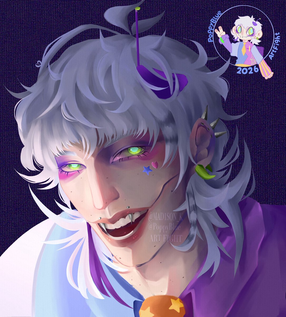 Mad1son_k's tweet photo. pls drop ur username for artfight if you have cool humanoid characters! 
examples below of my three attacks so far  ╰(*´︶`*)╯

USER: PoppyBlue
#artfight https://t.co/TGYIWeqlmT