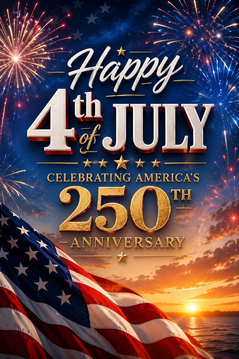 LewisTeamRealty's tweet photo. 🎉Happy 4th of July!
America's 250th Anniversary! https://t.co/8A439BJ1Se