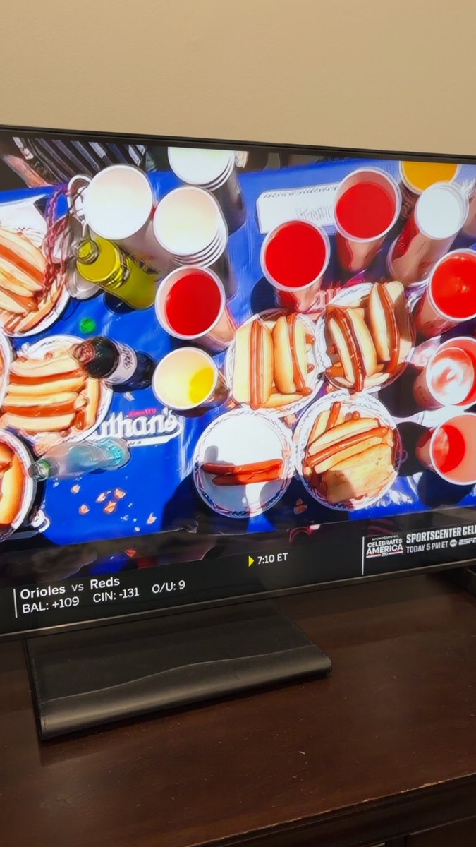 NiggaBalboni's tweet photo. Hat Cam during Nathan’s Hot Dog Eating Contest is electric. #hotdogeatingcontest #nathans #joeychestnut #4thofjuly #hotdogamerica https://t.co/XxxoAHkFcG