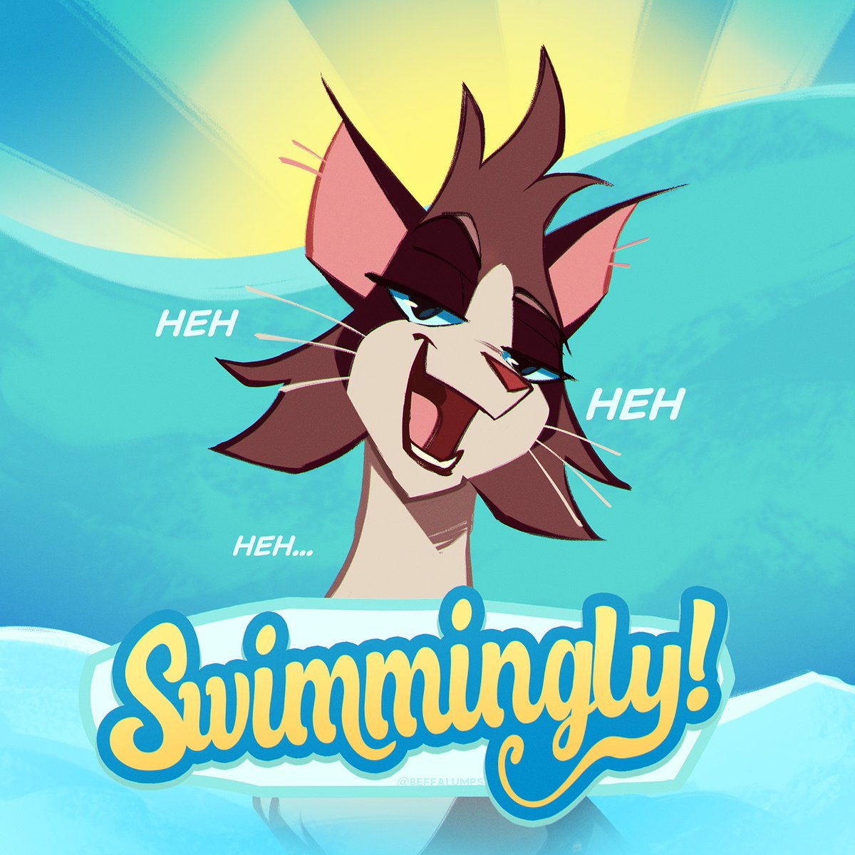 beffalumps's tweet photo. How's the prey running in RiverClan?  

(made this as a sticker and threw some color around it 🐟) https://t.co/xbZTzOpvrH