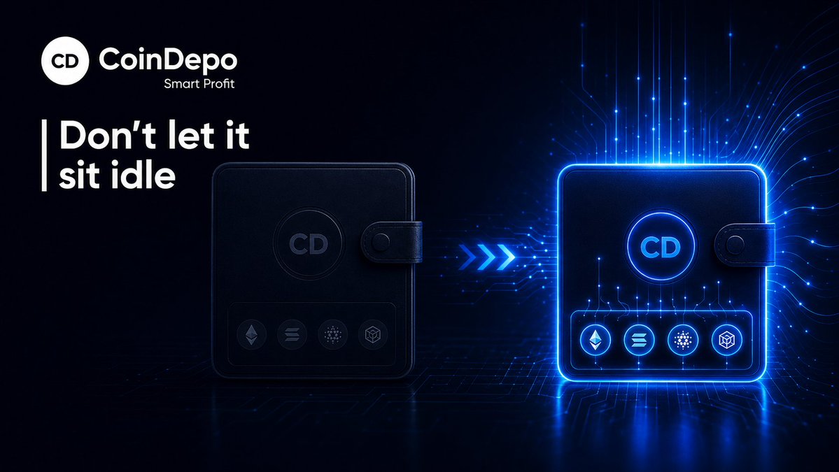 DepoCoin's tweet photo. Your crypto is just sitting in a wallet doing nothing. Ours works. Follow and see how. https://t.co/PhN4bxVMhf