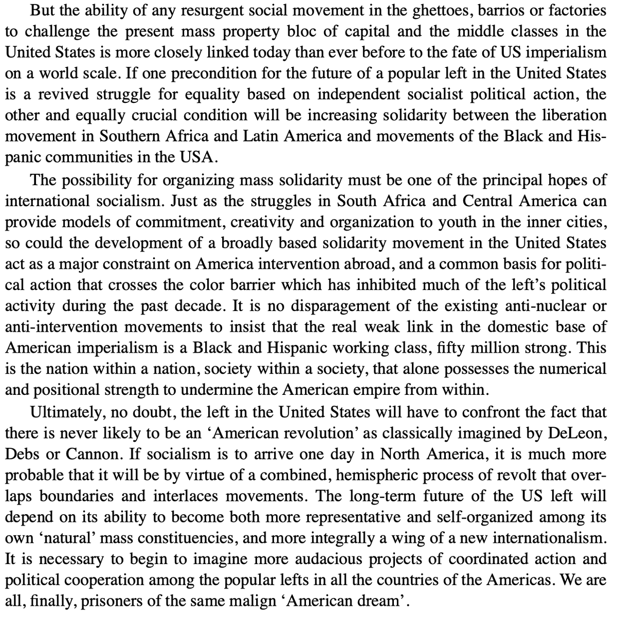 enoughformethx's tweet photo. There's habitually a muddle of blurry visions for a worthwhile future of the United States on July 4th. I only subscribe to one of them, which reads as true now as when it was written 40 years ago.

Mike Davis, Prisoners of the American Dream (1986) https://t.co/1TisB4jknm