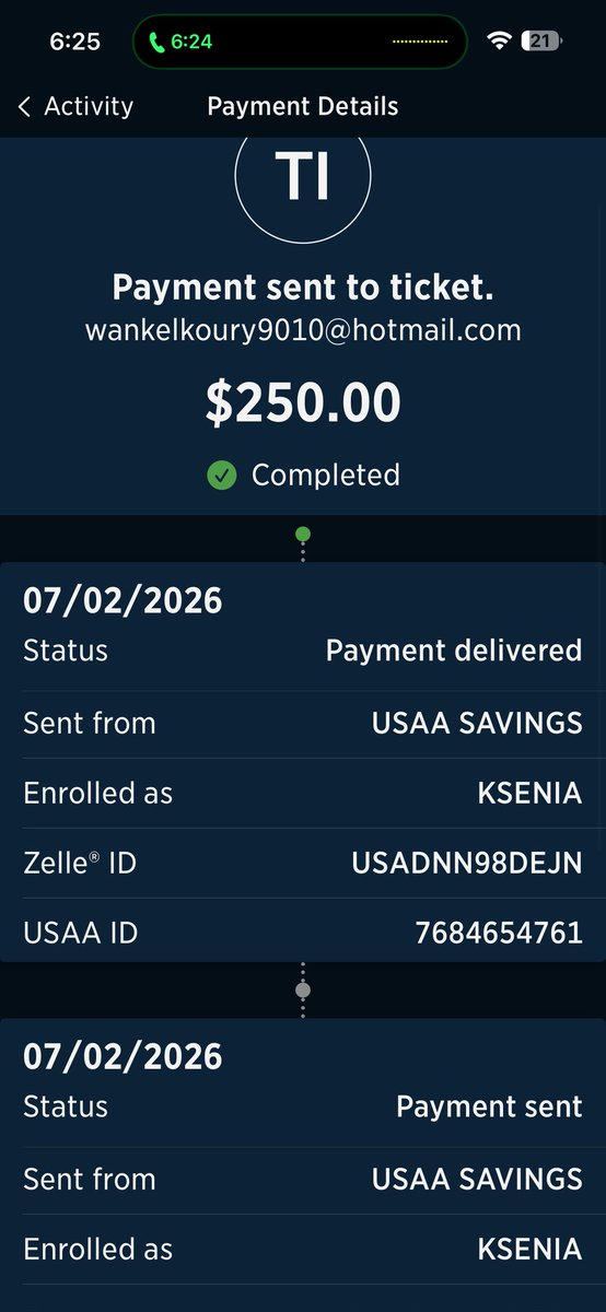 FactsUnjaded's tweet photo. Proof that @wrldthruchrlie sent $250 to @gracex7bangtan and they refuse to send it back after lying that they couldn't transfer the tickets and she "wasted her time" https://t.co/yYIKAnQv3c