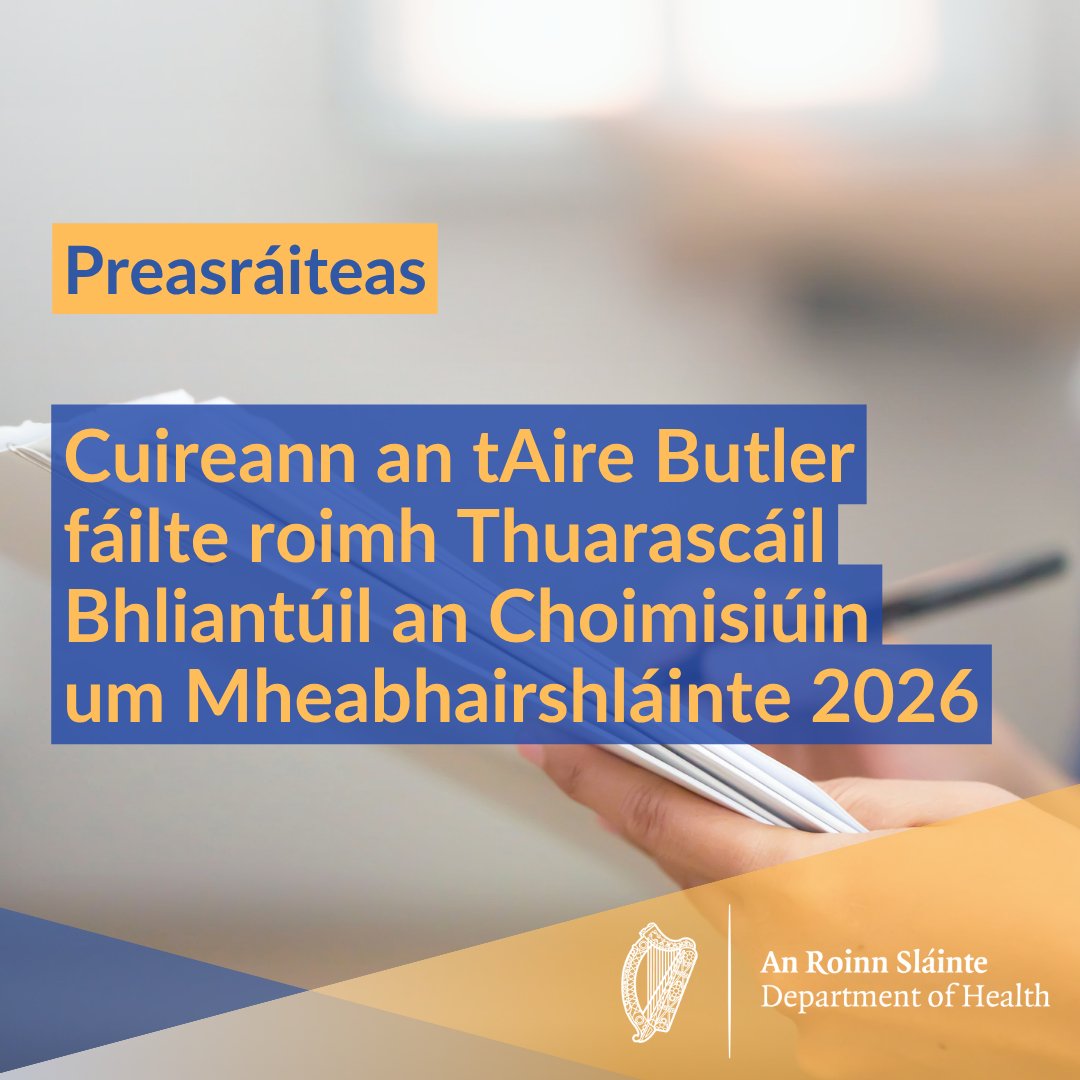 roinnslainte's tweet photo. Cuireann an tuarascáil seo ón gCoimisiún um mheabhairshláinte agus ón gcigire seirbhísí mheabhairshláinte léargas tábhachtach neamhspleách ar conas a fheidhmíonn seirbhísí mheabhairshláinte agus cén feabhsaithe gur féidir a dhéanamh. 

https://t.co/Y3lB3RJNwv https://t.co/XZsJfTslWF