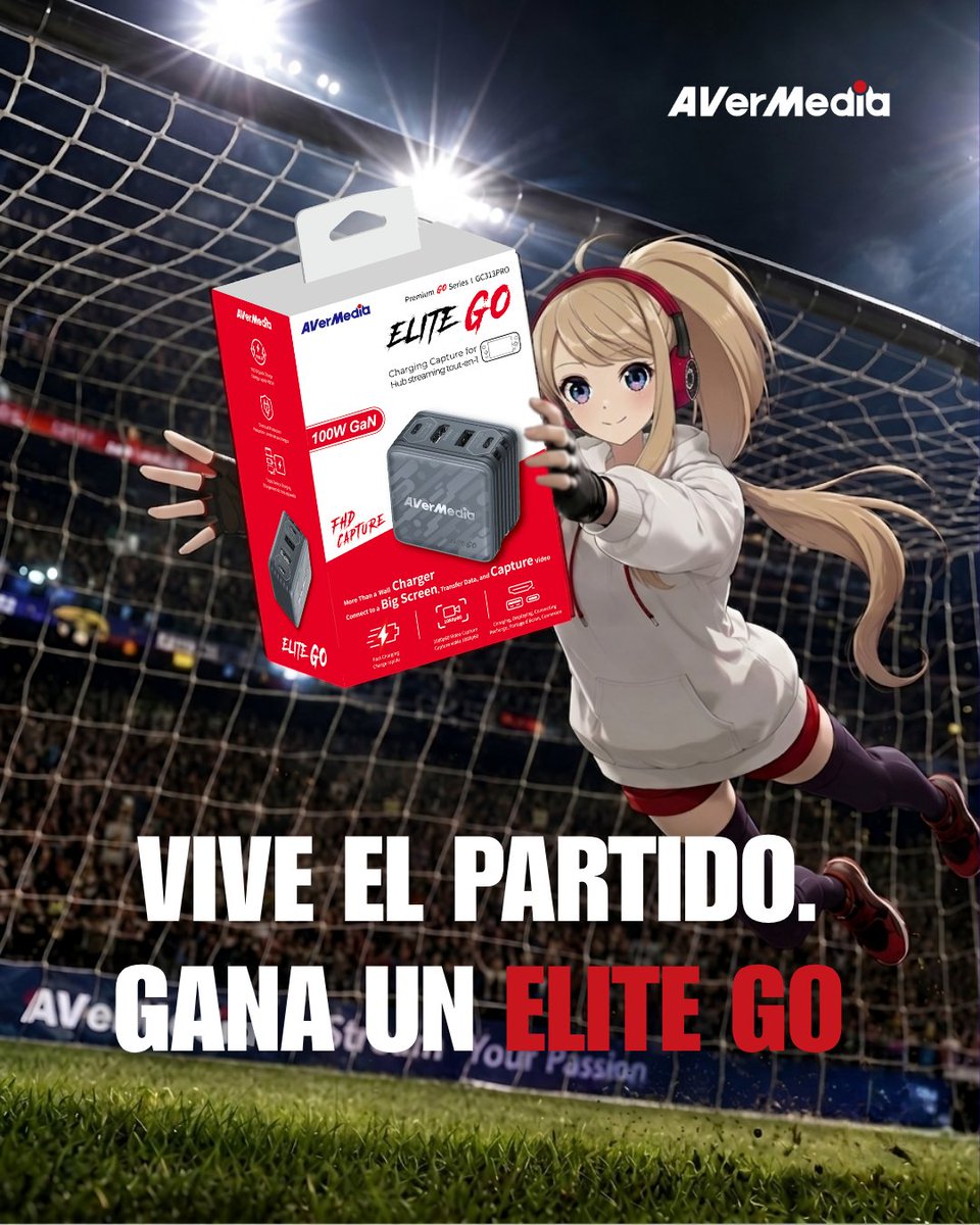 AVerMediaGaming's tweet photo. ⚽ ¡SORTEO! ⚽
Para celebrar la temporada de fútbol, ​​¡sorteamos un Elite Go (GC313Pro)!

Participa así:
1️⃣ Síguenos @AVerMediaGaming
2️⃣ Dale "Me gusta" y comparte esta publicación
3️⃣ Menciona a dos amigos

🚨 Anunciaremos al ganador el 10 de julio. Válido solo para España. https://t.co/YnsFm0t8uO