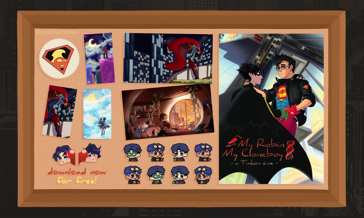 SuperBatsZines's tweet photo. TimKon fans near and far, we're proud to announce that My Robin, My Cloneboy is now FREE to download!!

🐦 https://t.co/lEdLm7V6aY 🧬 https://t.co/bsHOFTaWbQ