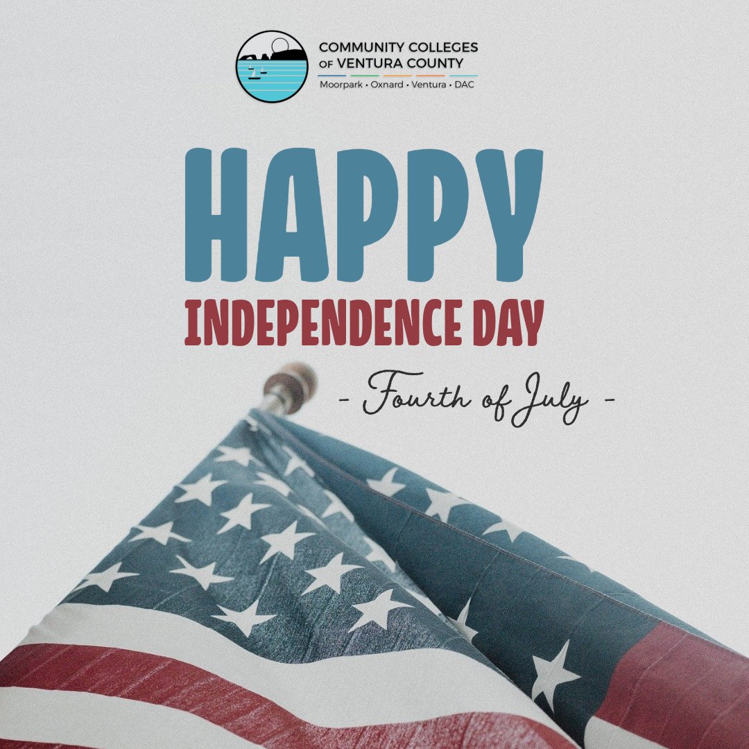 OfficialVCCCD's tweet photo. Happy 4th of July! 🎉 We hope you're enjoying a fun and safe Independence Day with family and friends! 🇺🇸 #VCCCD #IndependenceDay https://t.co/kaOoY5Khsr