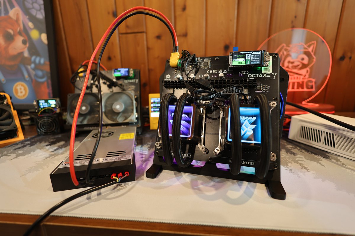RedPandaMining's tweet photo. 🚨 FREE Bitcoin Miner Giveaway! 3 DAYS LEFT!🚨

What if your next Bitcoin block came from a miner you didn't even pay for? 👀

I'm giving away a Nerd Octaxe Hydro Rev3.1 (13.8 TH/s • 292W) thanks to ASLminer.

If you've been thinking about getting into Bitcoin mining or solo mining, this is your chance.

🎥 Watch the video to enter: https://t.co/jgwgXcHs4P
✅ Follow @aslminer1688 
✅ Complete the giveaway instructions in the video.
One lucky winner.  Good luck! 🍀

#Bitcoin #BTC #BitcoinMining #SoloMining #HomeBitcoinMining #Bitaxe #CryptoMining #ASICMiner #OpenSource #Giveaway