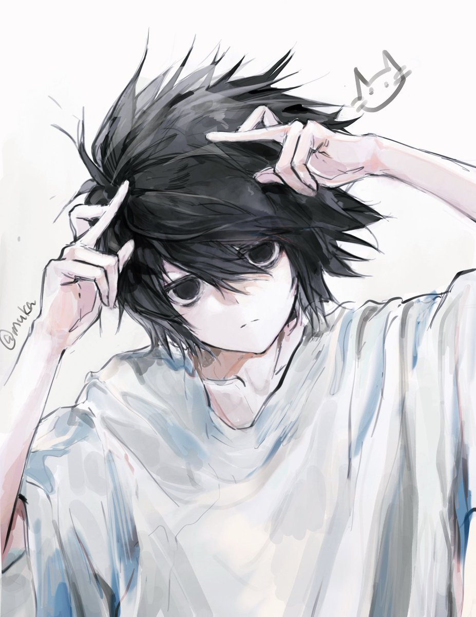 Mukakakaa's tweet photo. #L
#Deathnote 
#fanart 
meow meow https://t.co/L2G35XwEcL