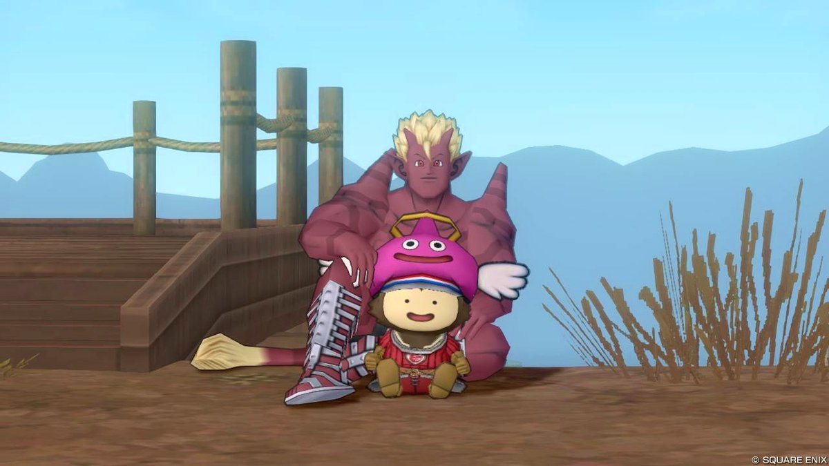 pontam_DQX's tweet photo. 疲れた時にオーガとウェディのNPCに抱っこされたがる僕 https://t.co/PZuGSuMavq