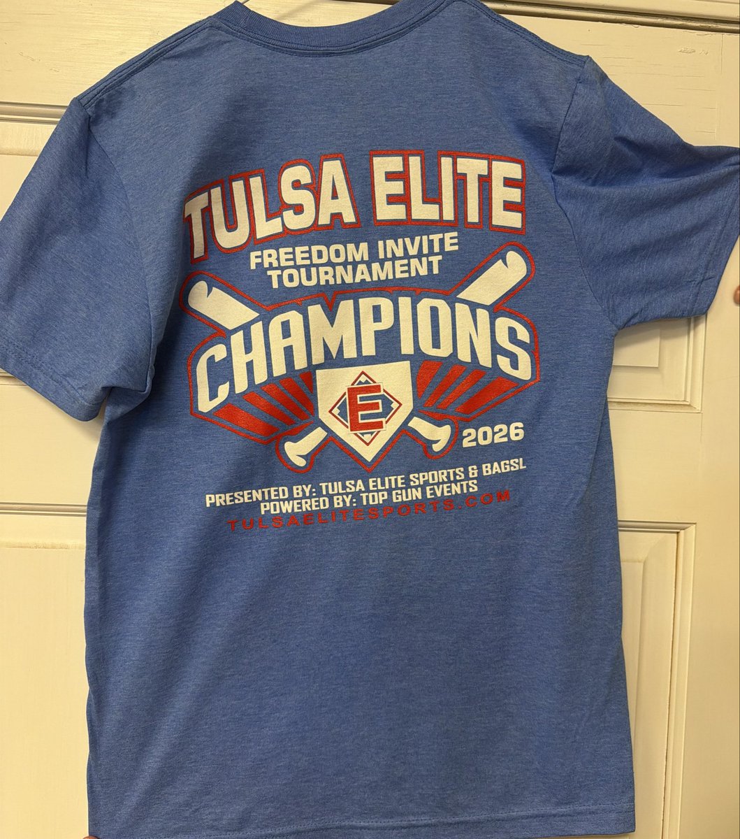 TulsaElite's tweet photo. Who’s going to WIN the
CHAMPIONS SHIRTS?
Can’t buy these…only EARN them!
#TulsaElite #OnePark
#ChampShirts #Tradition 🏆 https://t.co/CMrbbMXYLa