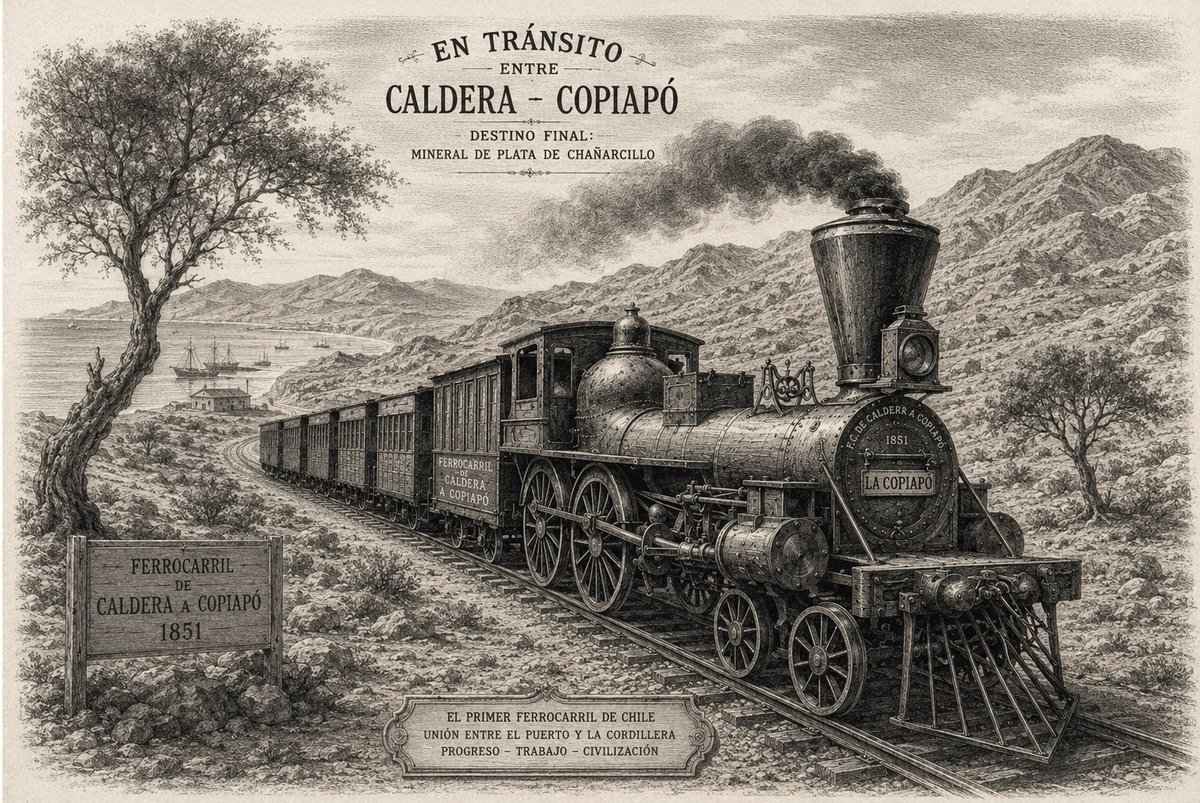 GCortesLutz's tweet photo. Cuando dijimos, el año 1999,  que el ferrocarril de Caldera a Copiapó, no era el primero de Sudamérica, se molestaron, nos acusaron  de cambiar la historia. Pero, solo ordenamos la historia.  El ferrocarril era el 3ro. de Sudamérica y el primero de Chile https://t.co/FdEMoVqcCk https://t.co/FOHWEHGRpa