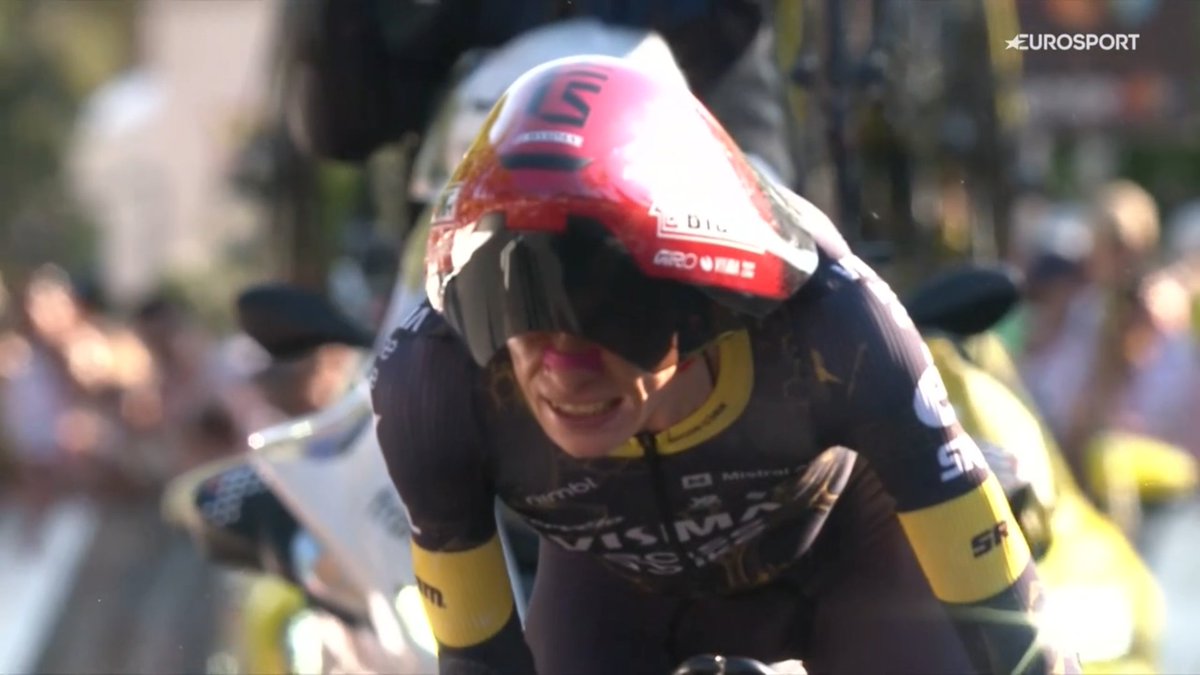 LeGruppetto's tweet photo. VISMA-LEASE A BIKE S'IMPOSE, JONAS VINGEGAARD PREND LE MAILLOT JAUNE ! La formation néerlandaise gagne le contre-la-montre par équipe (19,6km), sur la 1re étape du Tour de France ! 

Tadej Pogacar, pour UAE Emirates-XRG, a lâché 11". Son équipe est 3e du jour. #TDF2026 https://t.co/8fbQ06Ys3R
