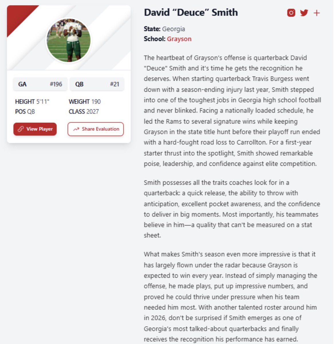 Deuce_Smith_2's tweet photo. Thank you for the recognition ‼️

@grayson_fb @CoachCarswell @allenliberty @QBCoach_Scott @EliseMinor @PrepRedzoneGA @BigCoachMarvin @Andy_Villamarzo @ChadSimmons_ @RustyMansell_ https://t.co/Pjc7j0gYmX