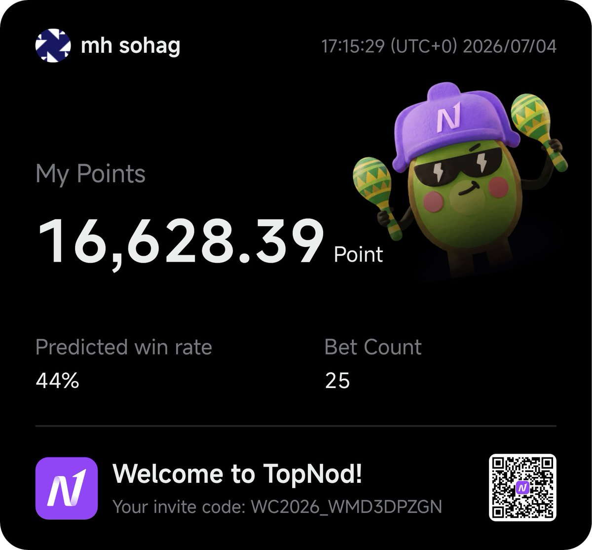 Arpon909's tweet photo. Just joined the @Top_nod Million Cup 🏆
Predicting World Cup matches to earn my share of $1,000,000.
Free to play — link below 👇
https://t.co/4FbjLayRHT
#TopNodMillionCup Your invite code: WC2026_WMD3DPZGN https://t.co/4chFativIS