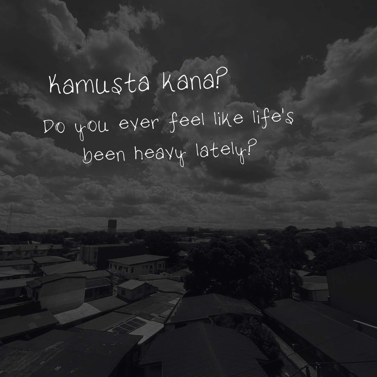 thepablohouses's tweet photo. Kamusta kana? 

Oo ikaw, kamusta kana?

Dito kasi mabigat. Ang bigat na di mo masabi lahat ng feelings mo kasi nakakatakot na baka iba nanaman interpretasyon ng tao. Tapos sa dulo mai-invalidate feelings mo so  you just keep it all to yourself. 

Ikaw ba? What’s heavy?

#UsadTayo https://t.co/yxhyct9za1